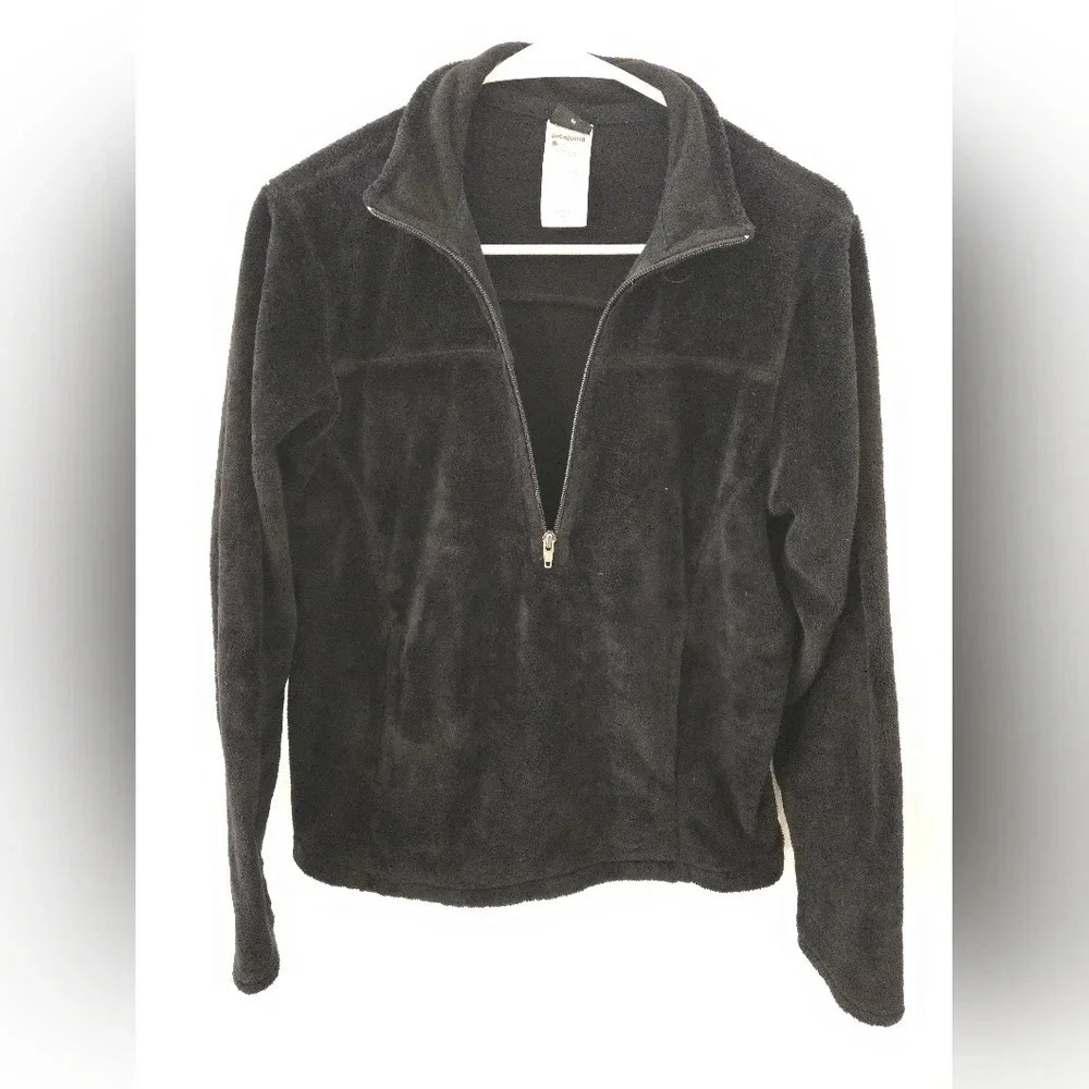 Patagonia Womens Fleece 1/2 Zip Pullover Sweater Black XS X-Small Serpa Soft